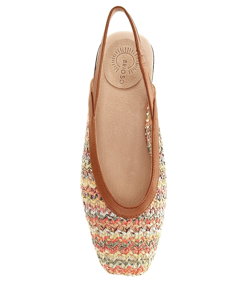 Brioso Alia Woven Fabric Slingback Flats