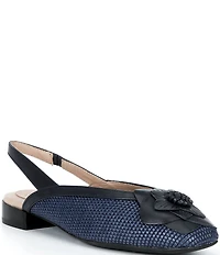Brioso Alma Raffia Flower Slingback Flats