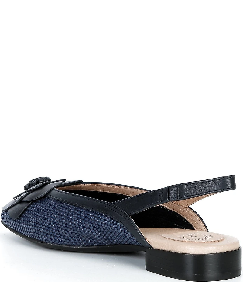 Brioso Alma Raffia Flower Slingback Flats