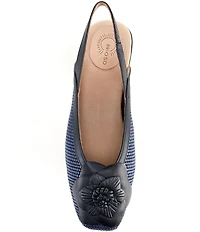 Brioso Alma Raffia Flower Slingback Flats