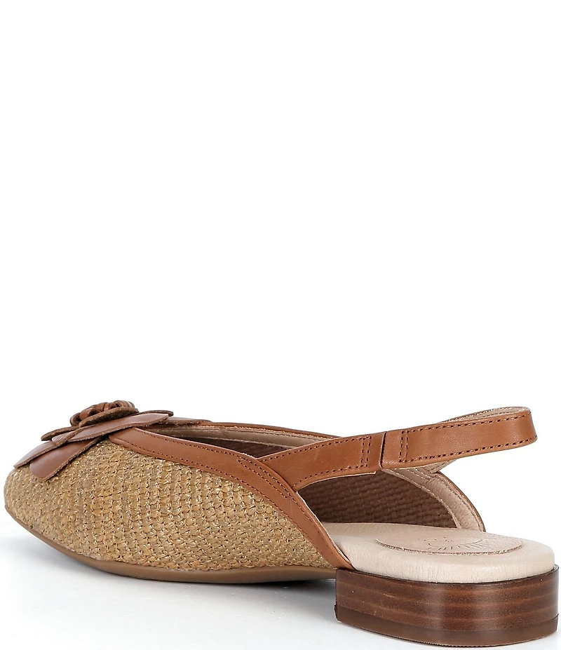 Brioso Alma Raffia Flower Slingback Flats