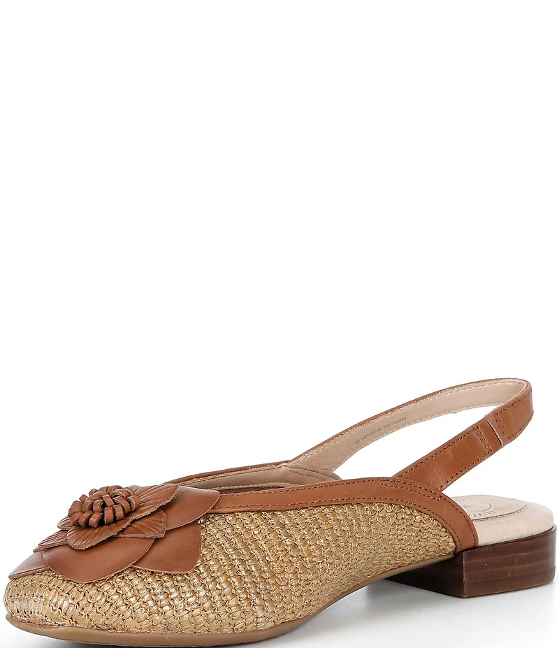 Brioso Alma Raffia Flower Slingback Flats