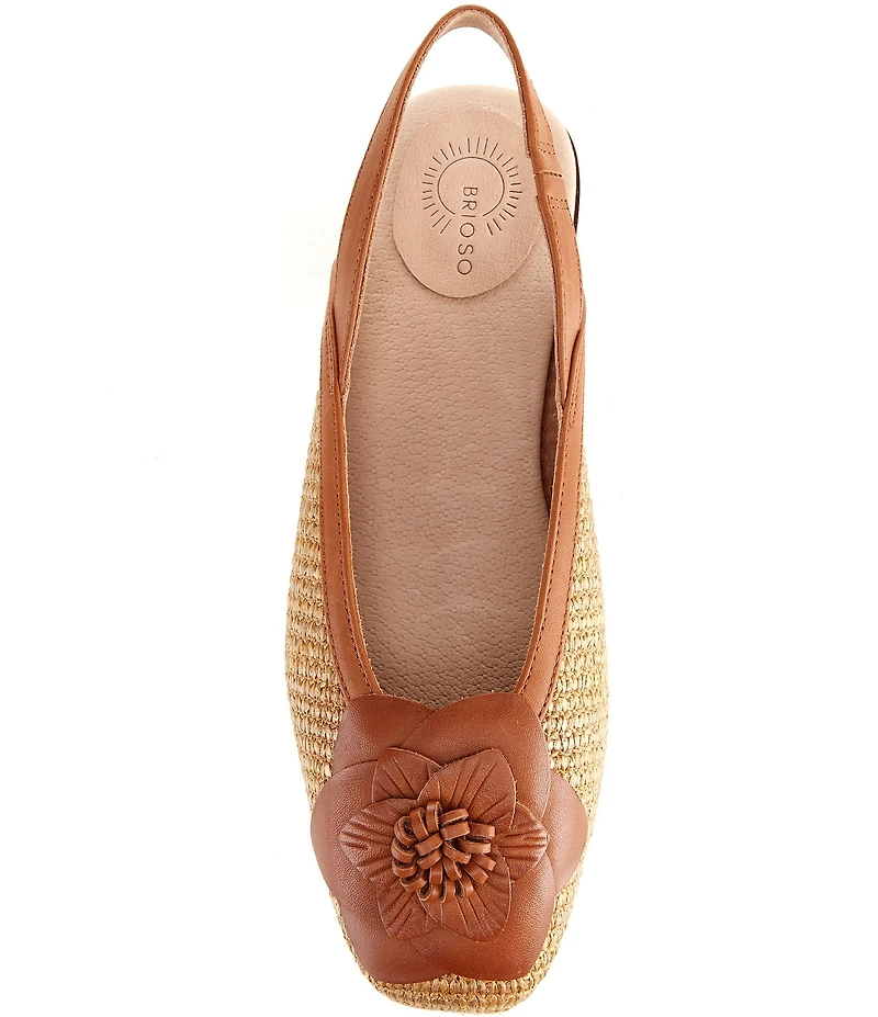 Brioso Alma Raffia Flower Slingback Flats
