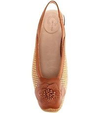 Brioso Alma Raffia Flower Slingback Flats