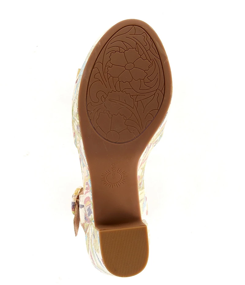 Brioso Blakelee Leather Flower Platform Sandals