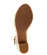 Brioso Blakelee Leather Flower Platform Sandals