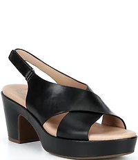 Brioso Bonnie Leather Xband Platform Sandals