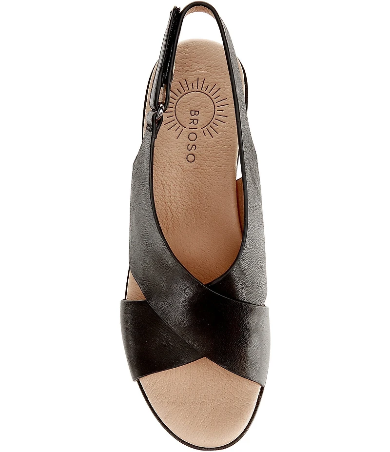 Brioso Bonnie Leather Xband Platform Sandals
