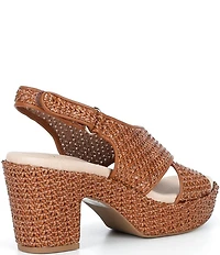 Brioso Bonnie Raffia Xband Platform Sandals