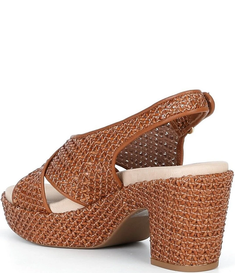 Brioso Bonnie Raffia Xband Platform Sandals