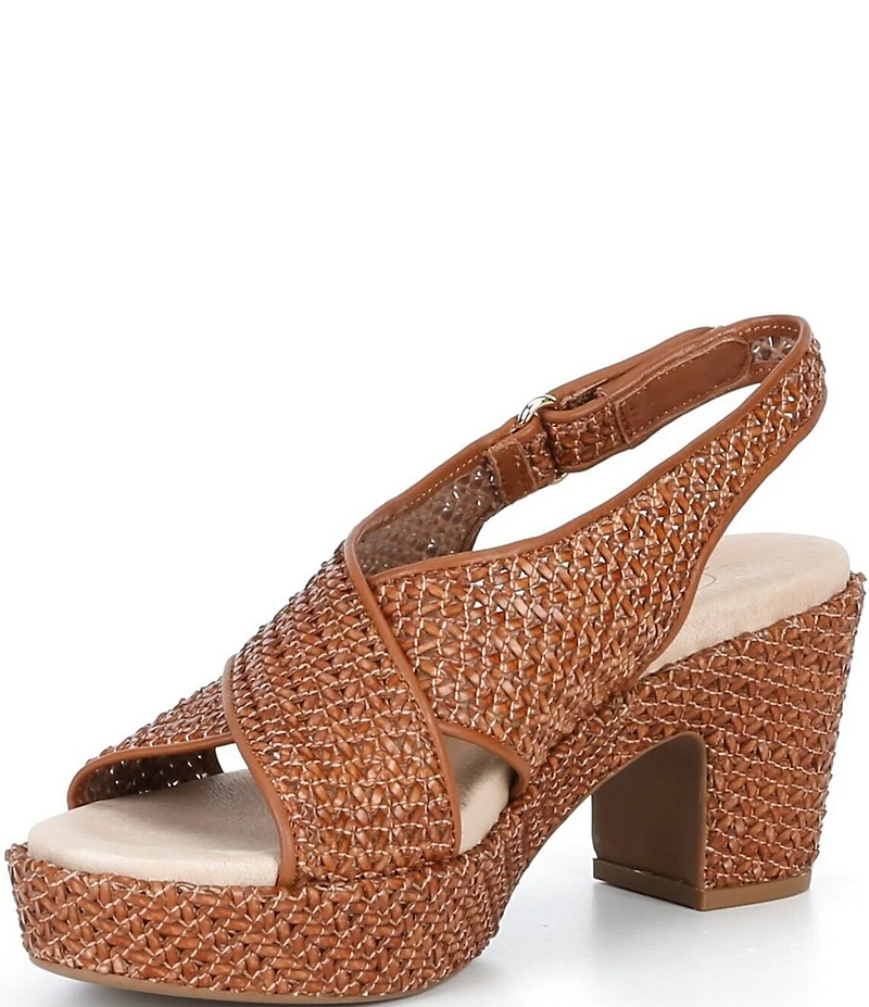Brioso Bonnie Raffia Xband Platform Sandals