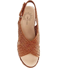 Brioso Bonnie Raffia Xband Platform Sandals