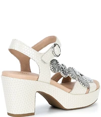 Brioso Brylee Embossed Leather Disk Embellished Platform Sandals