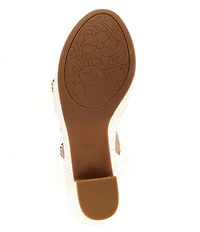 Brioso Brylee Embossed Leather Disk Embellished Platform Sandals