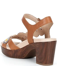 Brioso Brylee Leather Disk Embellished Platform Sandals