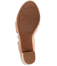 Brioso Brylee Leather Disk Embellished Platform Sandals