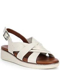 Brioso Chandler Knotted Leather Wedge Sandals