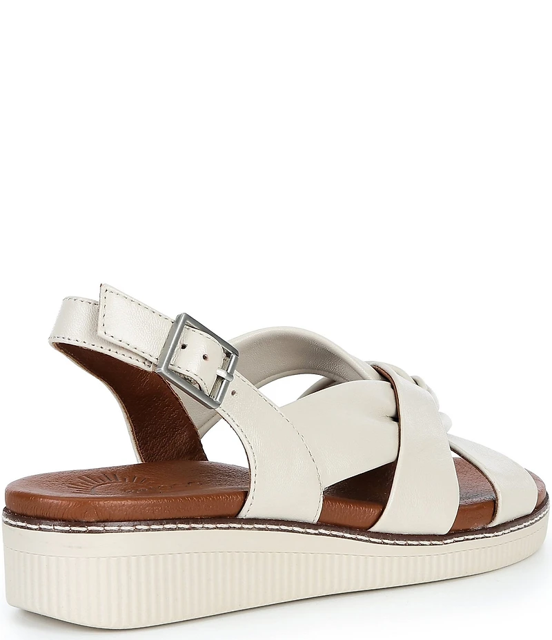 Brioso Chandler Knotted Leather Wedge Sandals