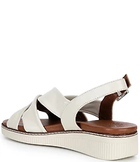 Brioso Chandler Knotted Leather Wedge Sandals