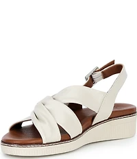 Brioso Chandler Knotted Leather Wedge Sandals