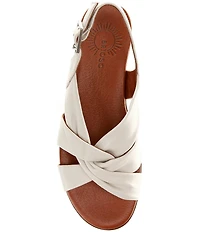Brioso Chandler Knotted Leather Wedge Sandals
