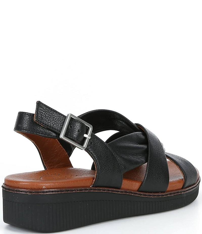 Brioso Chandler Knotted Leather Wedge Sandals