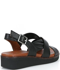 Brioso Chandler Knotted Leather Wedge Sandals