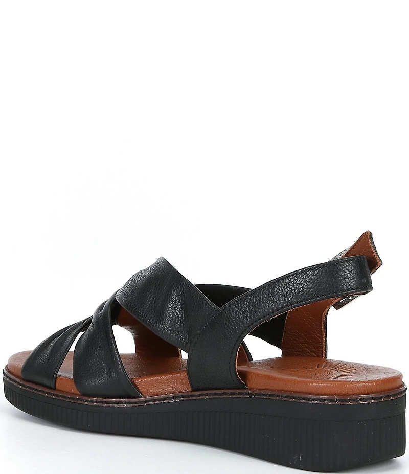 Brioso Chandler Knotted Leather Wedge Sandals