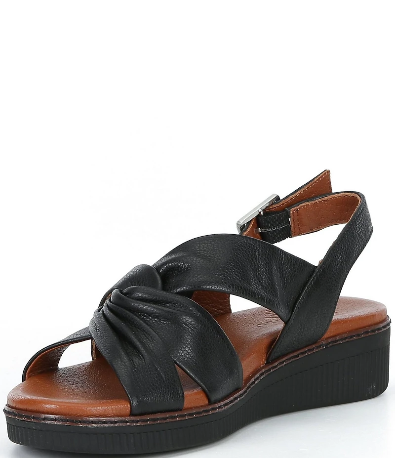 Brioso Chandler Knotted Leather Wedge Sandals