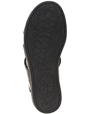 Brioso Chandler Knotted Leather Wedge Sandals