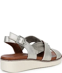 Brioso Chandler Knotted Metallic Leather Wedge Sandals