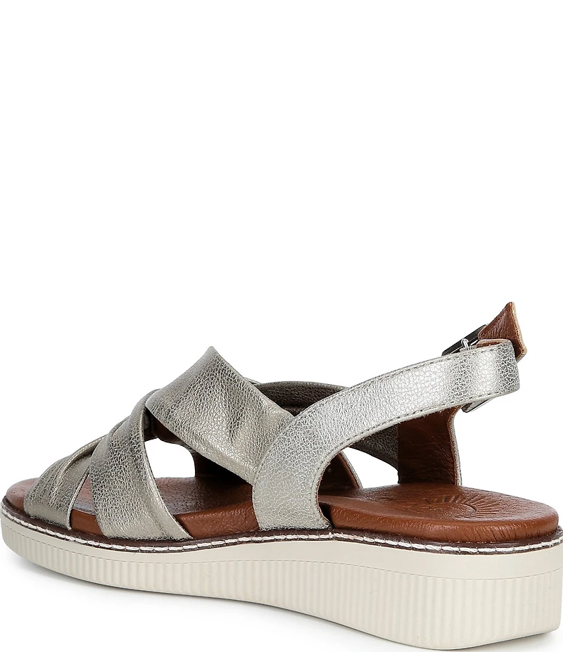 Brioso Chandler Knotted Metallic Leather Wedge Sandals