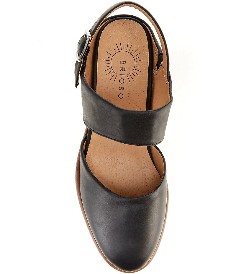 Brioso Ellory Two Piece Leather Slingback Pumps