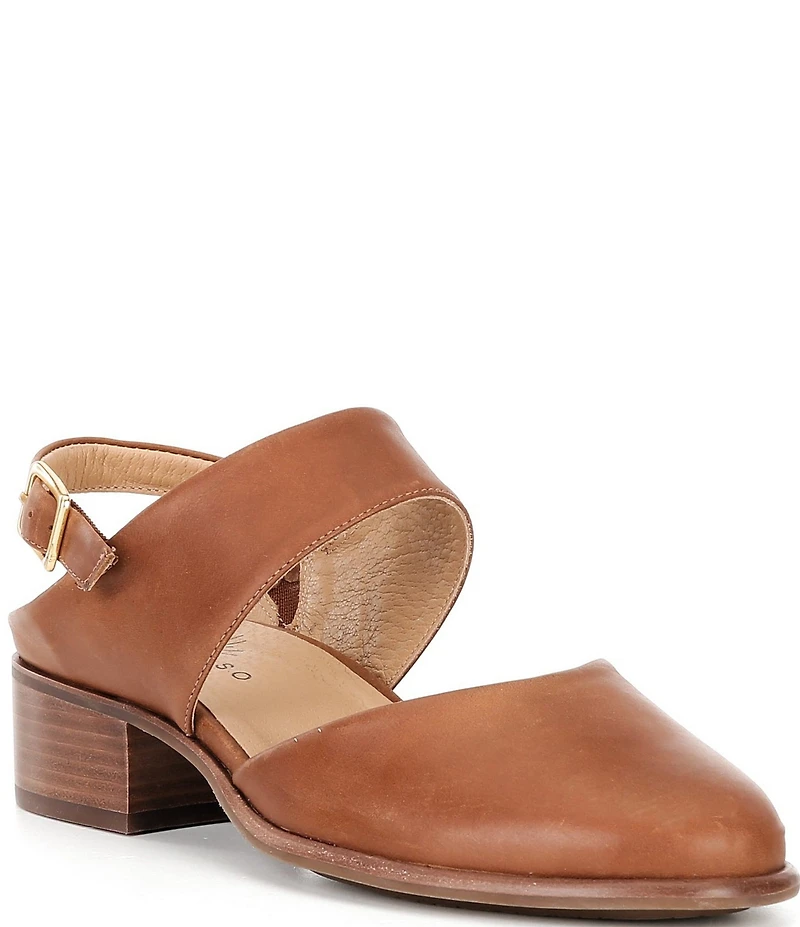 Brioso Ellory Two Piece Leather Slingback Pumps