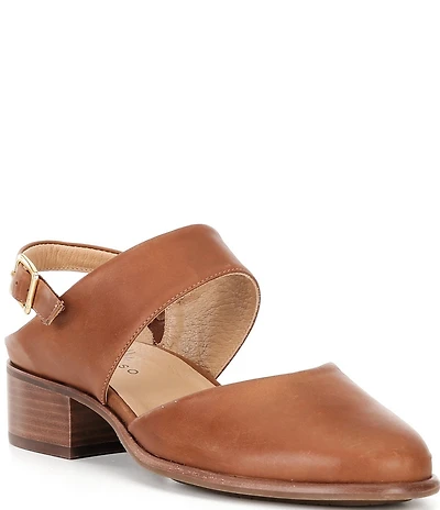 Brioso Ellory Two Piece Leather Slingback Pumps