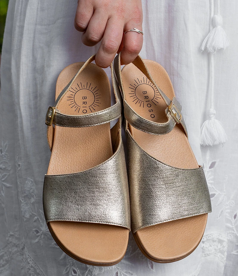 Brioso Fairby Leather Ankle Strap Sandals