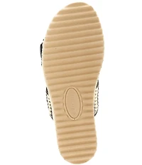 Brioso Fenney Woven Double Buckle Banded Platform Slide Sandals