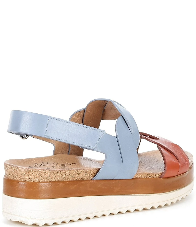 Brioso Francine Braided Leather Wedge Sandals