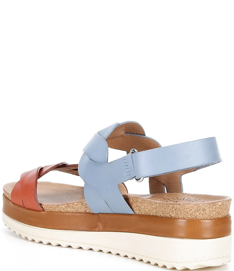 Brioso Francine Braided Leather Wedge Sandals