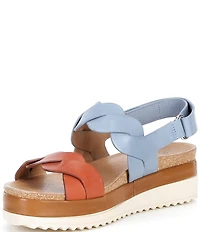 Brioso Francine Braided Leather Wedge Sandals