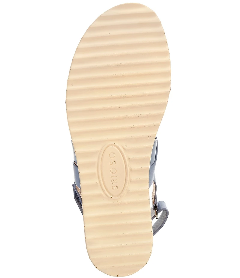 Brioso Francine Braided Leather Wedge Sandals