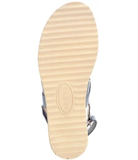 Brioso Francine Braided Leather Wedge Sandals