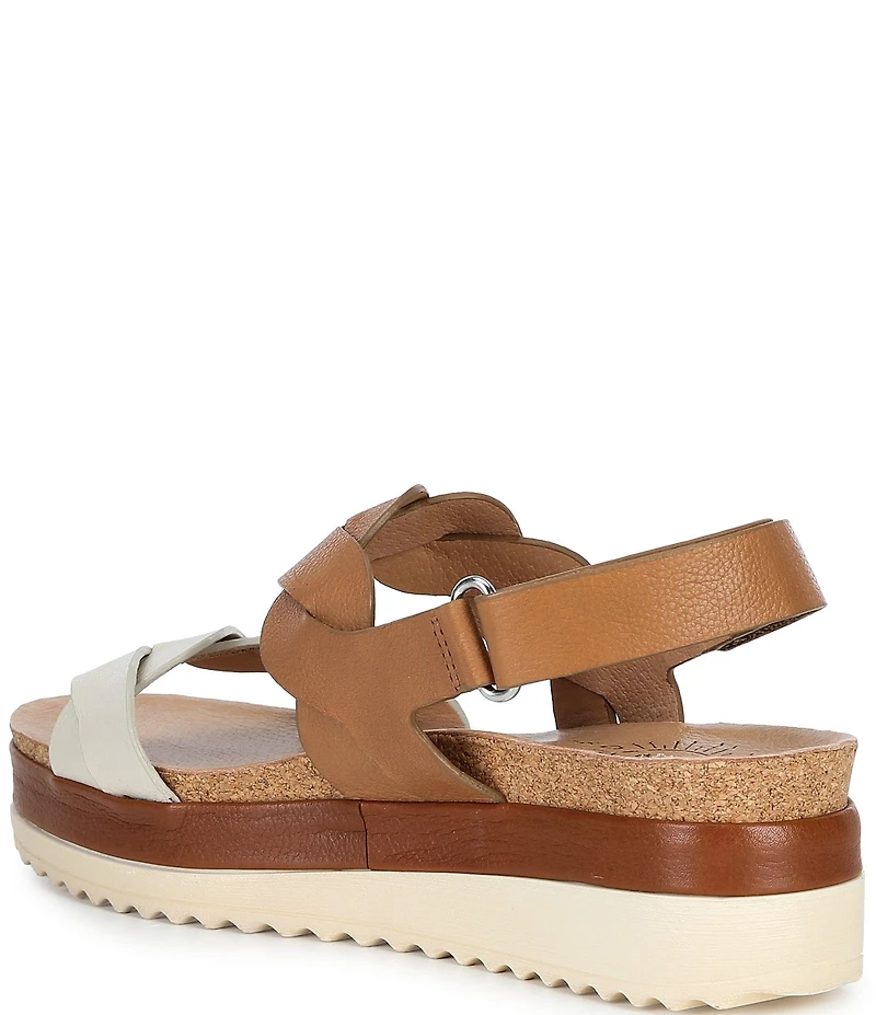 Brioso Francine Braided Leather Wedge Sandals
