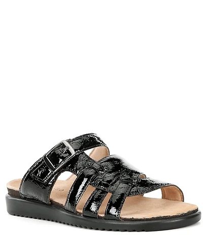 Brioso Haddon Leather Asymmetrical Sandals