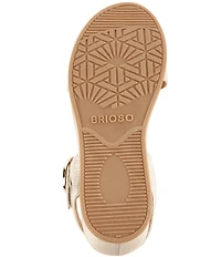 Brioso Huntley Five Metallic Leather Strap Wedge Sandals
