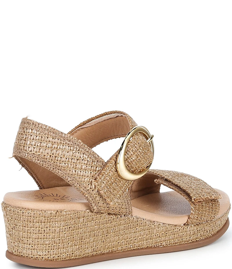 Brioso Huntley Five Soft Raffia Strap Wedge Sandals