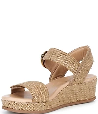 Brioso Huntley Five Soft Raffia Strap Wedge Sandals