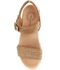 Brioso Huntley Five Soft Raffia Strap Wedge Sandals