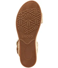 Brioso Huntley Five Soft Raffia Strap Wedge Sandals