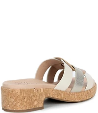 Brioso Meadow Leather Triple Banded Mules